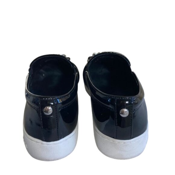 Michael Kors Black Patent Leather Loafers with Crystal Embellishment - Picture 4 of 8